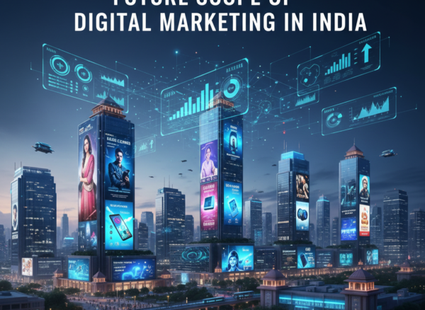 Future Scope of Digital Marketing in India Explore the scope of digital marketing in India in 2026. Learn about future demand, industry growth, job opportunities, and career prospects - Krookle Academy.